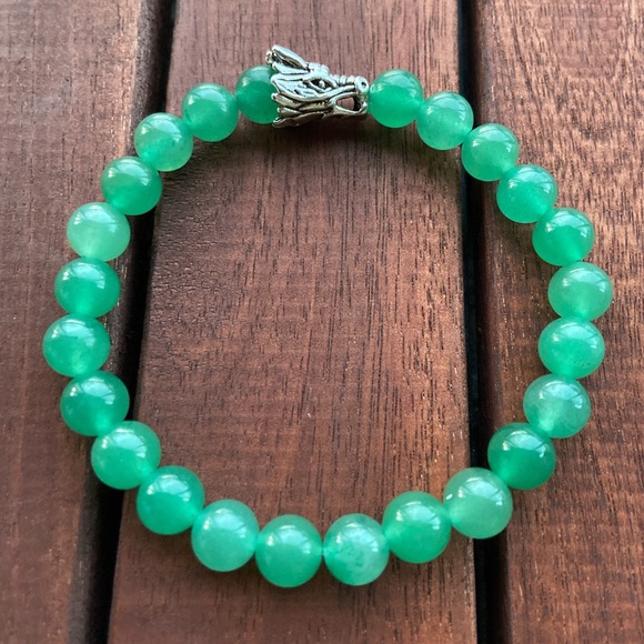 Men or women genuine jade dragon bead bracelet - Picture 1 of 9
